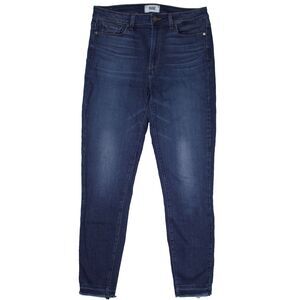 Paige Anthropologie Hoxton Ankle Jeans Dark Wash Raw Hem Women Size 30